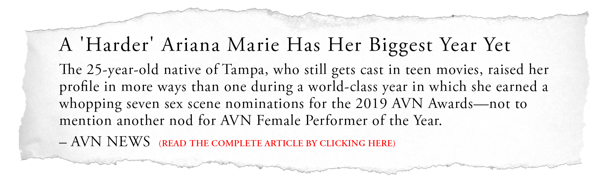Ariana Marie AVN News Article